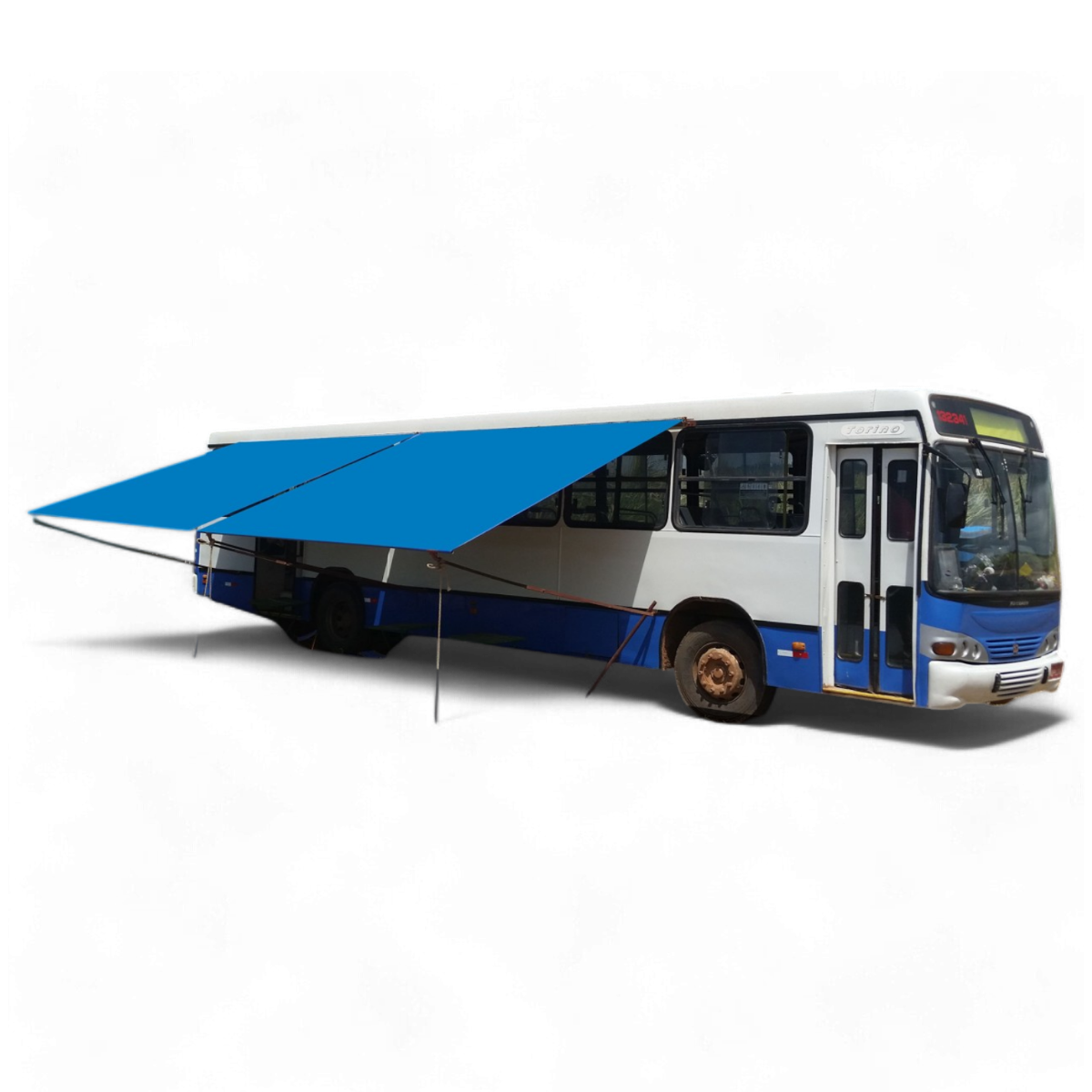 Toldo instalado em ônibus